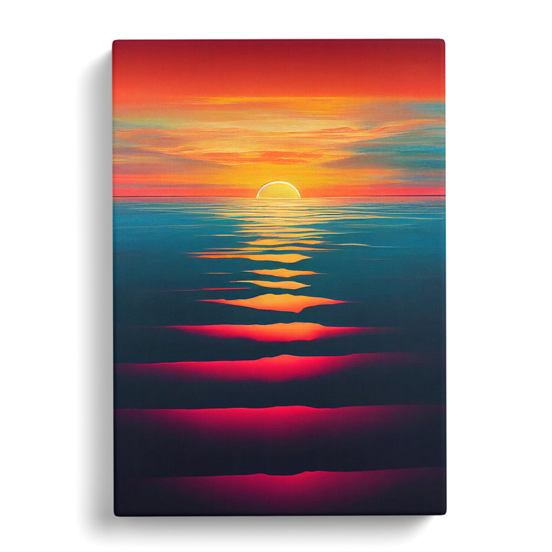 Timeless Ocean Sunset - Print, No Matte, Wrapped Canvas, 76cm H x 50cm W x 3cm D