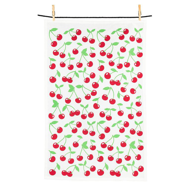 Ensemble de serviettes et cerises