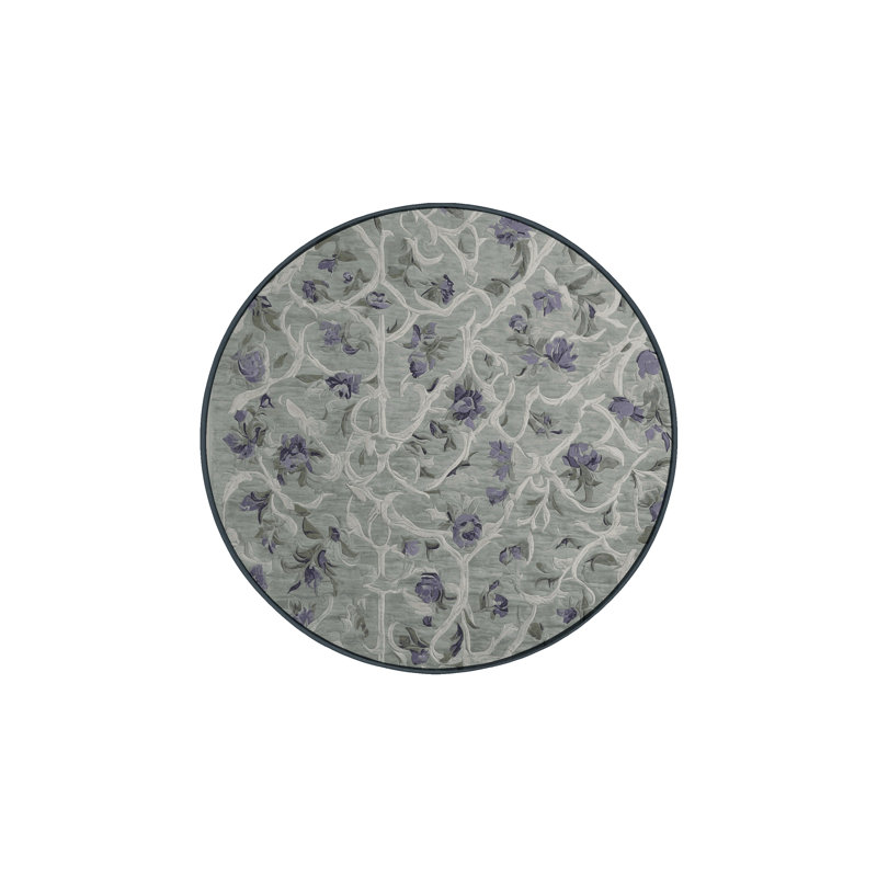Silky Soft Plush Gray Area Rug, Round 8'
