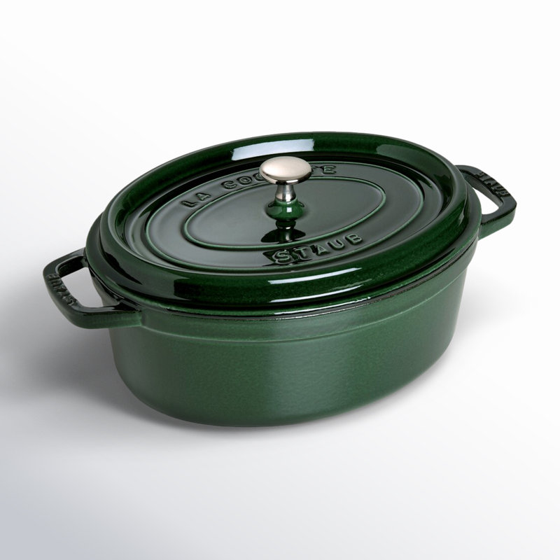 Cast Iron Oval Cocotte, 7 Qt., Basil