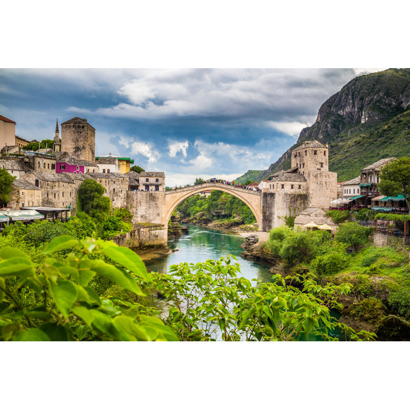 Mostar Old Bridge - Wrapped Canvas Print, 30cm H x 46cm W