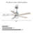 52 Inch Ceiling Fan With Light, 6-Speed Quiet Remote Control, Dimmable LED,  For  Living Room, Bedroom And Other Indoor-275113812-275113814
