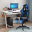 Wade Logan Adjustable Reclining Ergonomic Swiveling PC & Racing Game Chair with Footrest-1603155119