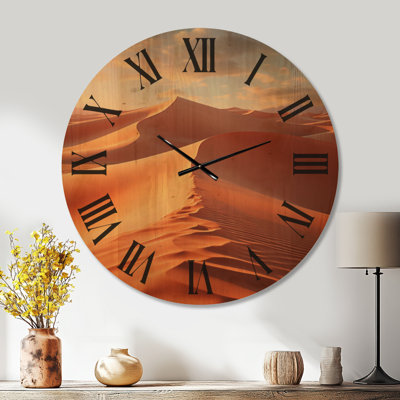 Grande horloge murale égyptienne en bois égyptien
