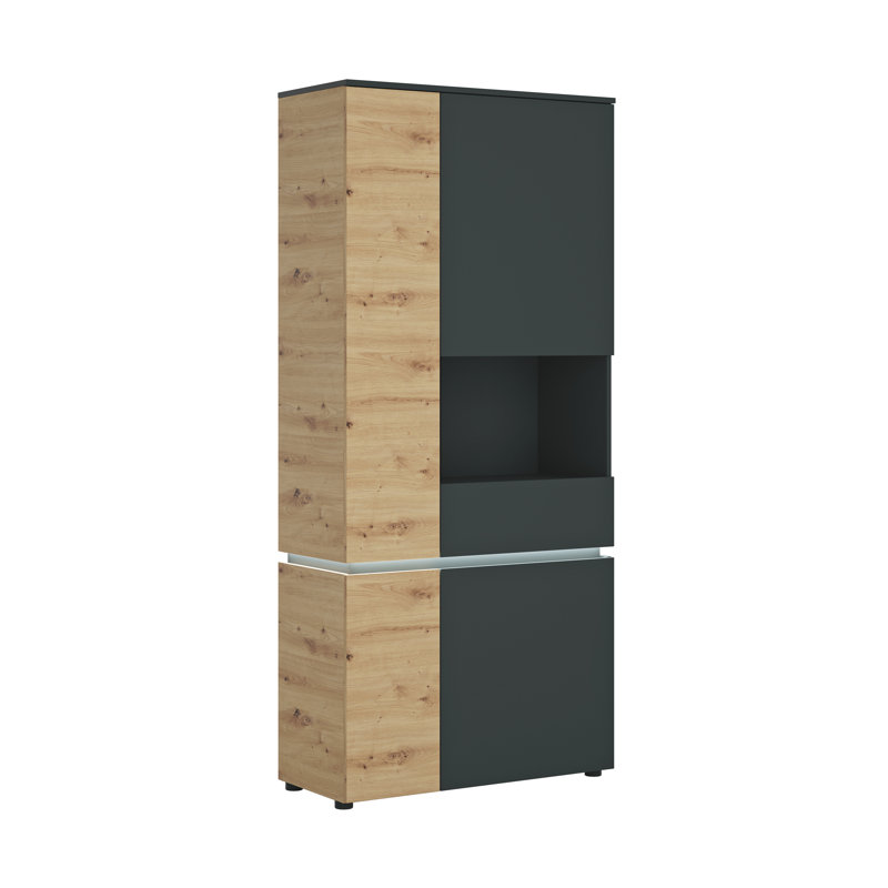 Bobbye Display Cabinet, Right, Oak/Grey