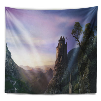 Photographie misty castle paysage tapisserie
