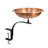 Hammered Solid Copper Birdbath with Rail Mount Bracket