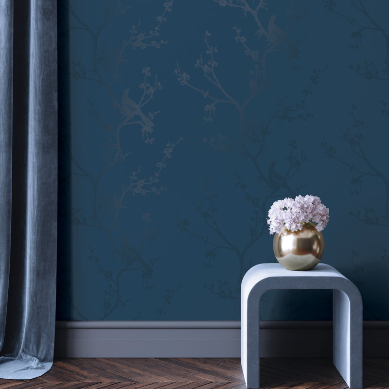 Aihnoa 27' L x 27" W Peel and Stick Wallpaper Roll, Navy