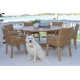 Fleur 63'' Round 6 - Person Outdoor Dining Set with Cushions