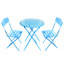 3-Piece Bistro Set with Folding Table and 2 Chairs, Blue-1426832183