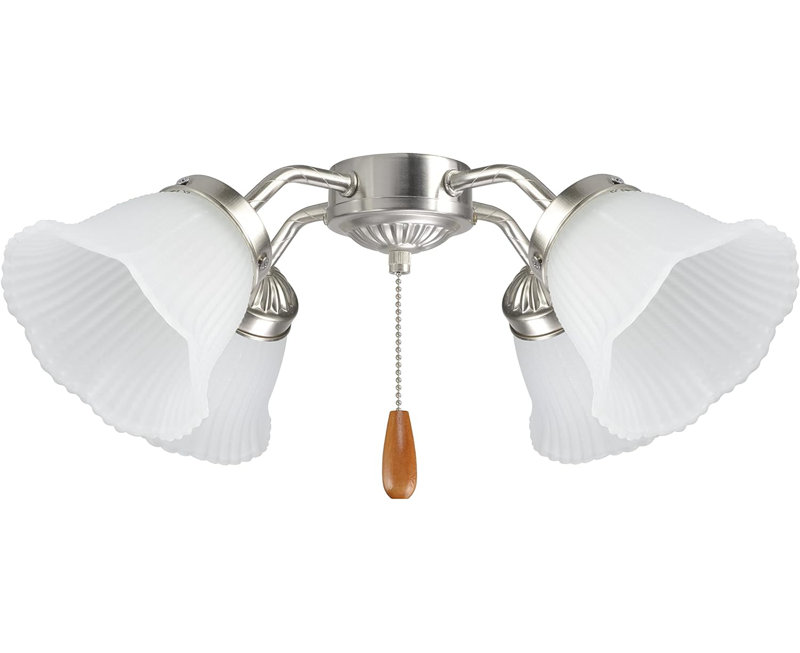 3.75 in. H Glass Bell Ceiling Fan Fitter Shade