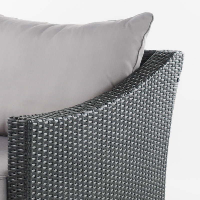 Chaise de patio avec coussins Amarveer, Gris clair