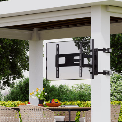 Support pour téléviseur pour abri de jardin extérieur, support pour pergola sans perceuse, support de téléviseur réglable et résistant aux intempéries, convient aux téléviseurs de 26 à 70 pouces, peut supporter 77 lb