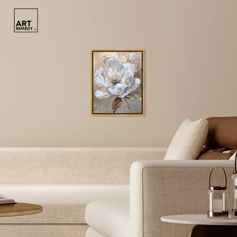 Gold Framed Floral Canvas Print 21.5" x 17.5"