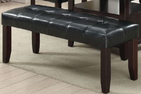 Banc rembourré en similicuir Upshaw, Noir