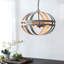 Lustre - luminaire suspendu galvanisé 4 lumières, chaîne réglable