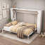 Lit escamotable double avec canapé et tablettes de rangement-1498722067