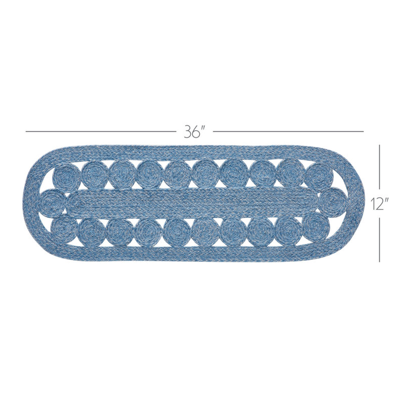 Tapis de couloir intérieur / extérieur Marfried Celeste, L 36 po x l 12 po, Bleu