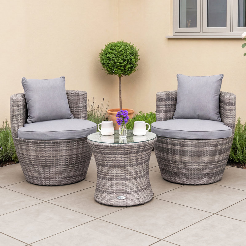 Millste 2 Seater Rattan Conversation Set