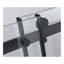 Portes de douche coulissantes en verre sans cadre de 72 po de largeur x 76 po de hauteur avec verre trempé transparent de 3/8 po (10 mm), finition noir mat