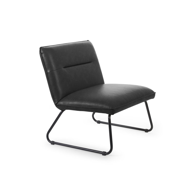 Faux Leather Accent Chair, Black