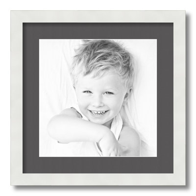 White Wood Matte Picture Frame with Mat