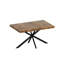 Table de salle à manger rectangulaire de 55,11 po à 70,86 po, plateau en bois et plaque en relief, table de salle à manger en fer fin-1745023925