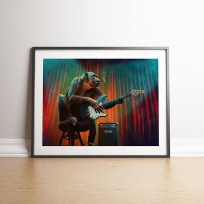 Rock N Roll Ape Colour by Vouvart - Single Picture Frame Print