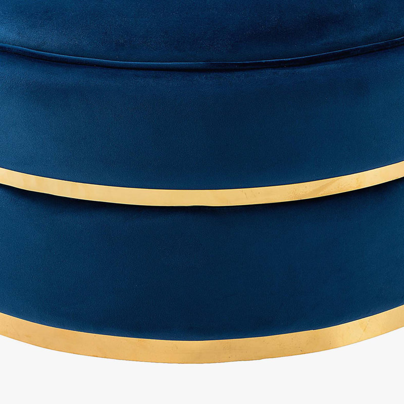 Eulla Swivel Barrel Chair, Blue Velvet