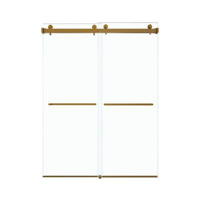 56"-60"W X 80"H Frameless Double Sliding  Shower Door, 3/8 Inches (10Mm) Thick SGCC Tempered Glass Door