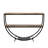 Rustic Industrial Design Demilune Shape Textured Metal Distressed Wood Console Table-544914526