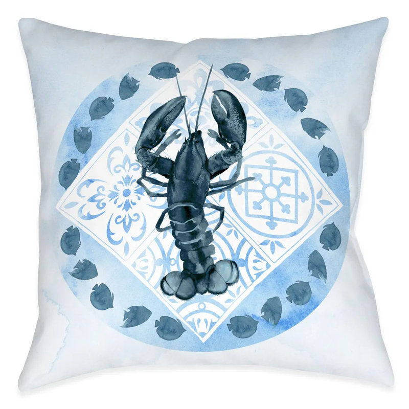 Coussin décoratif marocain homard marocain, H 18 po x l 18 po