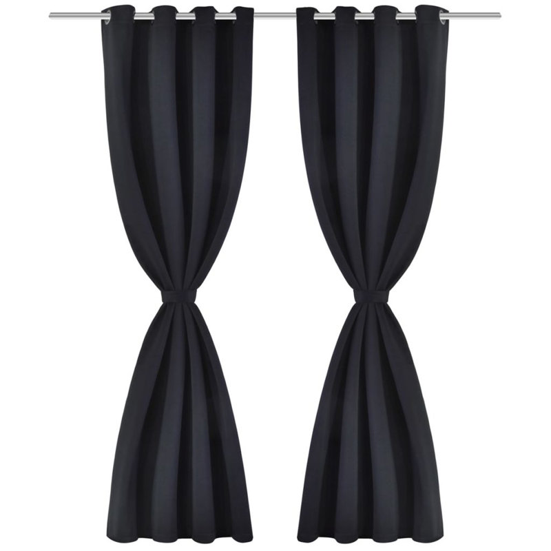 Bacall Blackout Curtain Single Panel, Black