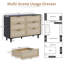 Commode 6 tiroirs pour chambre à coucher, commode en bois et commode avec poignées en métal Aimara-113888198