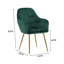 46cm H Velvet Upholstered Upholstered Back Side Chair in Green