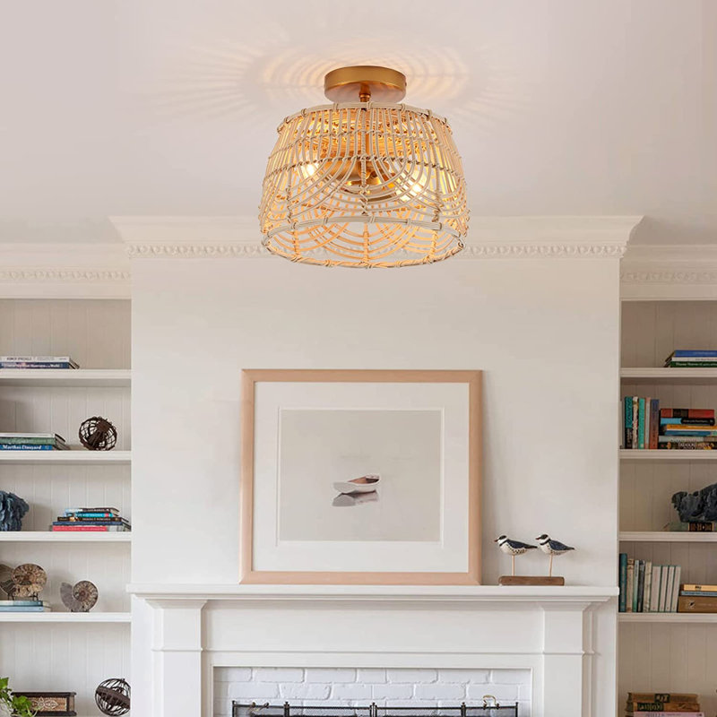 Wood LED Semi Flush Mount