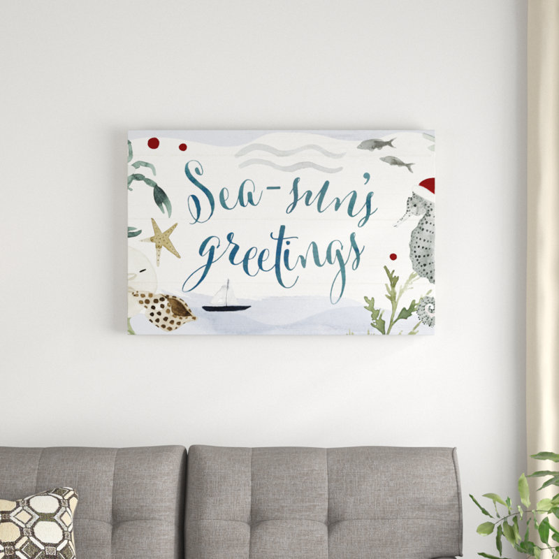 Sun-Kissed Christmas Collection D by Victoria Barnes - Typography Print, 61cm H x 91cm W, Wrapped Canvas