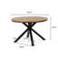 Table de salle à manger circulaire pour l'extérieur - Plateau en bois d'acacia avec structure en métal