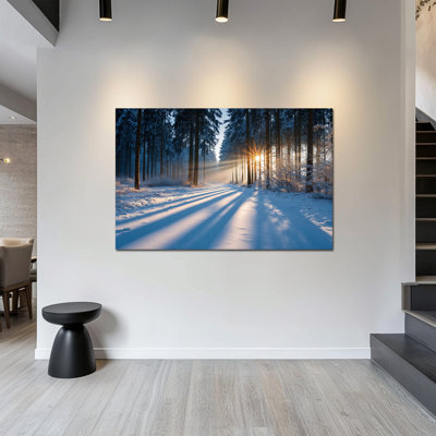 Art mural sur toile, «Winter Wonderland», grande scène de neige, décoration murale pour salon d'hiver, reproduction d'art sur toile encadrée, 36 po x 48 po