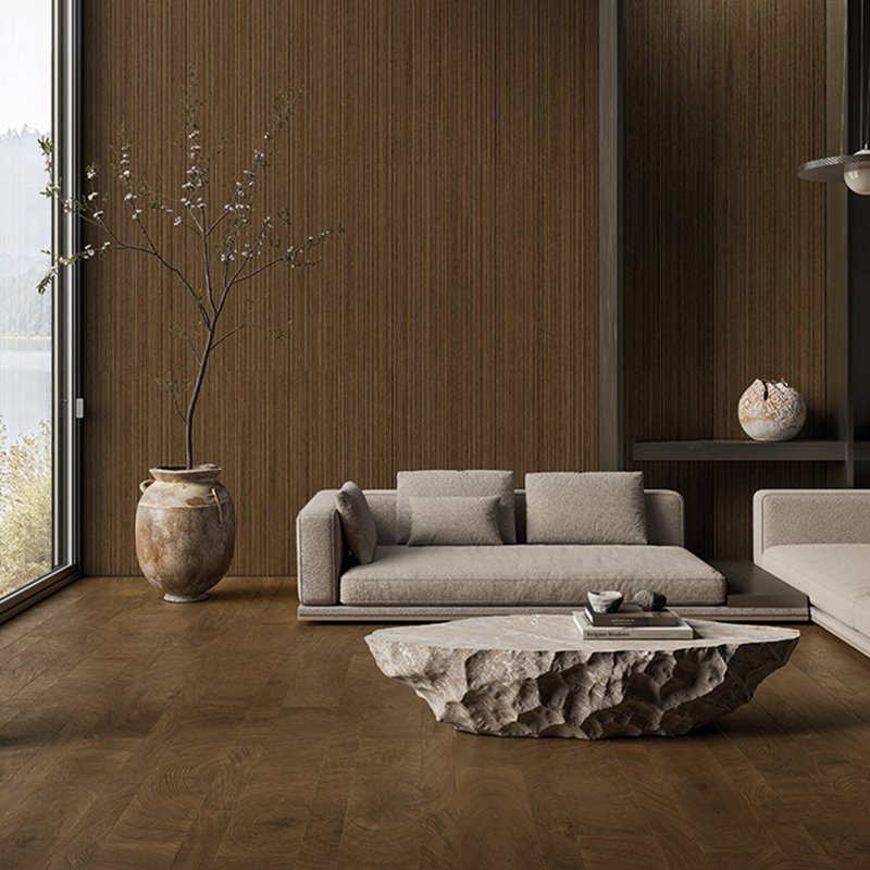 Bespoke Wood 24 x 48 3D Slat Wengé, Brun