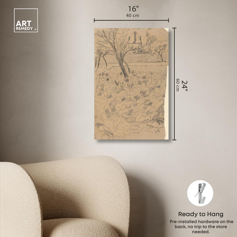 Vintage Beige and Brown Landscape Canvas Art, 24" x 16"