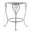 Table d'appoint ronde en fer 26 x 26 x 30 po, finition argentée patinée, table de bout décorative de style champêtre français avec pieds torsadés