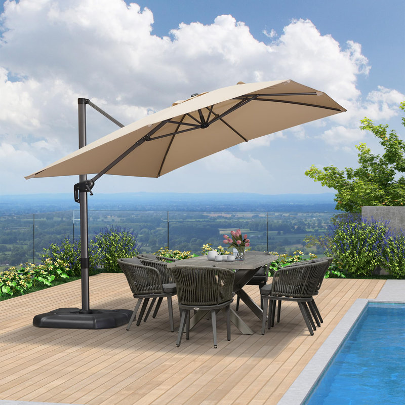 274cm X 335cm Rectangular Cantilever Parasol, Beige