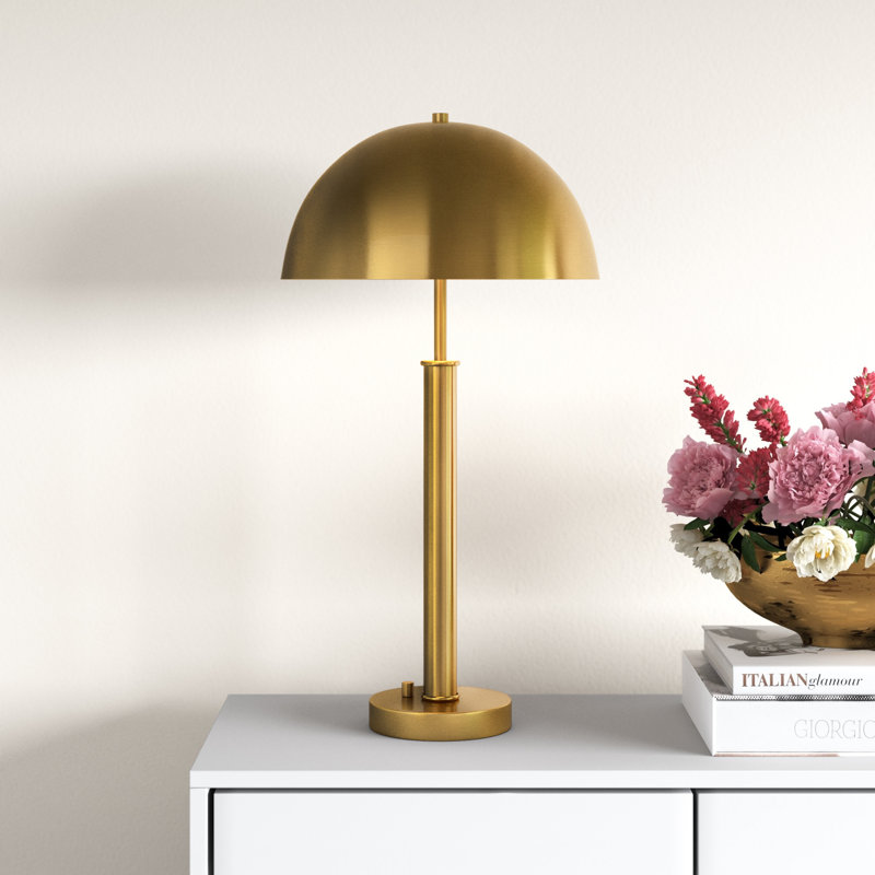 Harvey Gold Metal Dome Table Lamp Set