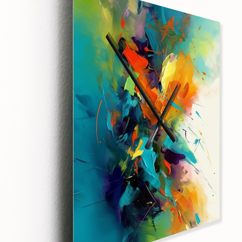 Jalill - Horloge murale moderne en marbre abstrait, H 40 po x l 30 po
