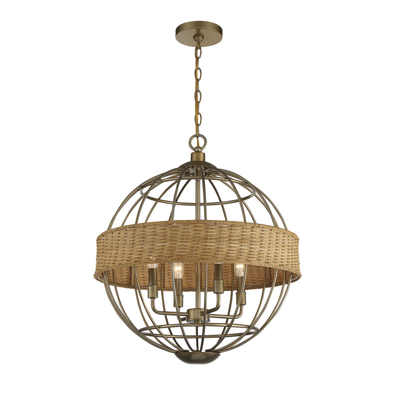 Luminaire suspendu sphère unique à 4 lumières Boggs