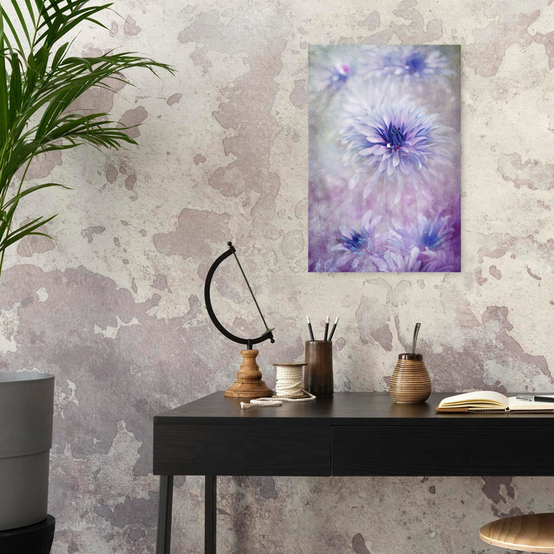Dreamy Blue Flowers Delicate Dreamy Elegant Lavender Violet Flower Nature Wall Art Print 1 Piece Wrapped Canvas Wall Art