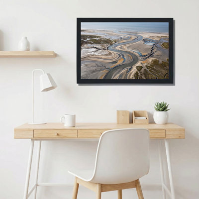 «Winding River Channels Through Sandy Coastal Marshlands», art mural sur toile