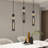 3-Lamp black line adjustable iron pendant light