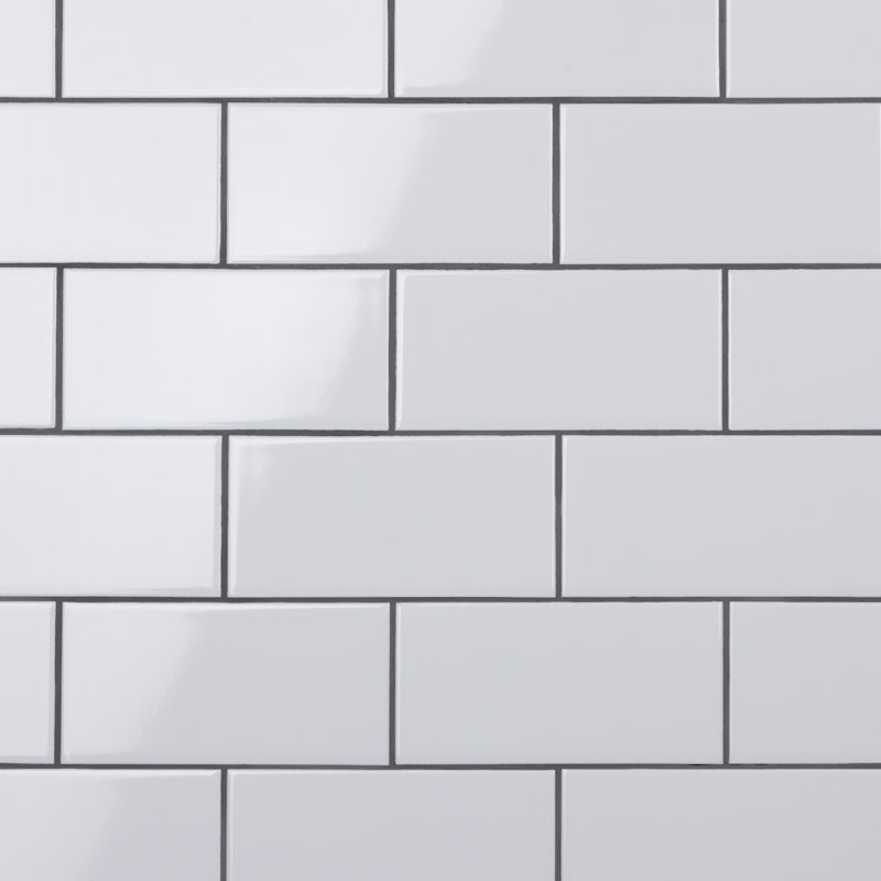 Carreau de céramique 3 "x 6" Crown Heights, Blanc lustré